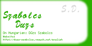 szabolcs duzs business card