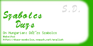 szabolcs duzs business card